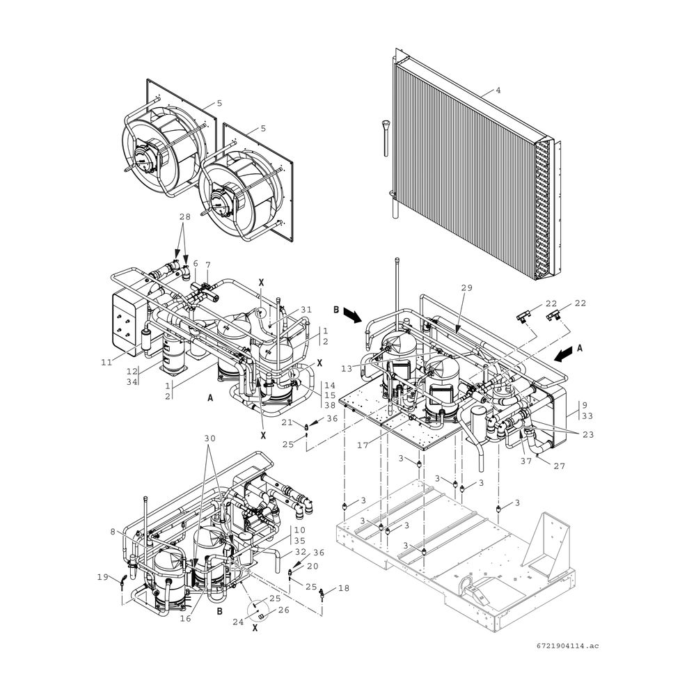 BOSCH Luftwärmepumpe CS5000AW 38 OR Monoblock-WP, 2300x1900x1000, reversibel... JUNKERS-8738212191 4062321371265 (Abb. 4)