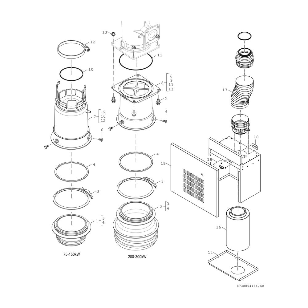 BOSCH Unterkomponente Kessel GC 7000 F Condens 7000 F - 75 H (rechts)... JUNKERS-8732909990 4057749403049 (Abb. 10)