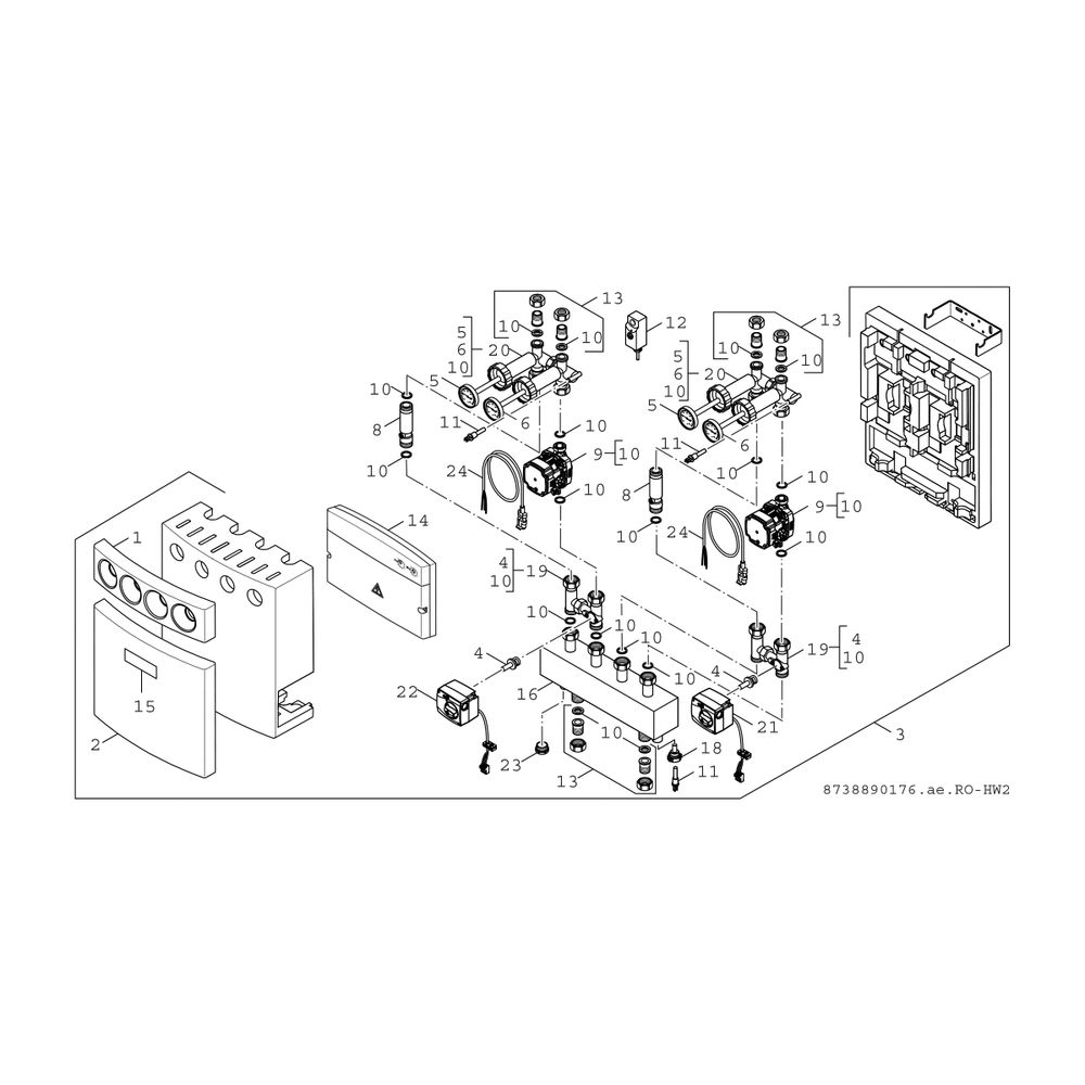 BOSCH Installationszubehör MCM 102 MM200 Schnellmontageset (2 Heizkreise) + MM200... JUNKERS-7736602545 4057749430816 (Abb. 2)