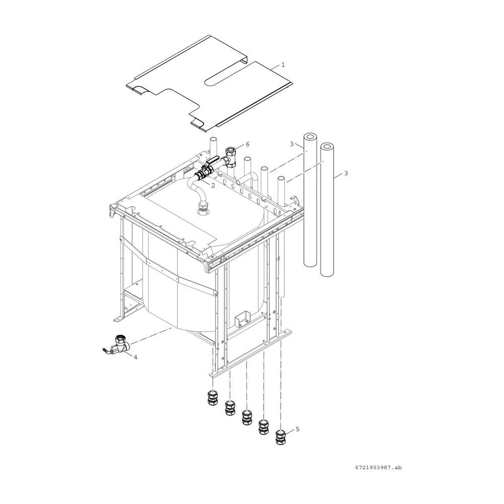 BOSCH integrierbarer Pufferspeicher 50L 590x585x640, Unterkomponente CS7800i LW... JUNKERS-8738211720 4062321357306 (Abb. 3)