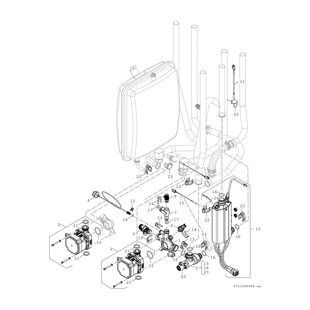 Junkers Bosch Luft/Wasser-Wärmepumpe Compress CS5800iAW 12 MB, Inneneinheit mit Puf... JUNKERS-8738213487 4062321658670 (Abb. 2)