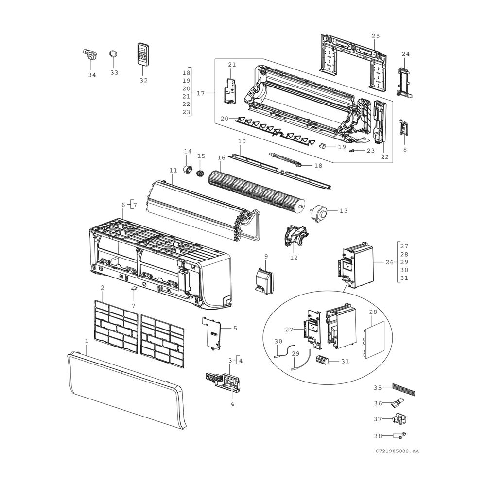 Junkers Bosch Split-Klimagerät CL3000iU W 20 E, 2kW Inneneinheit 291x726x210mm... JUNKERS-7733701997 4062321684327 (Abb. 3)