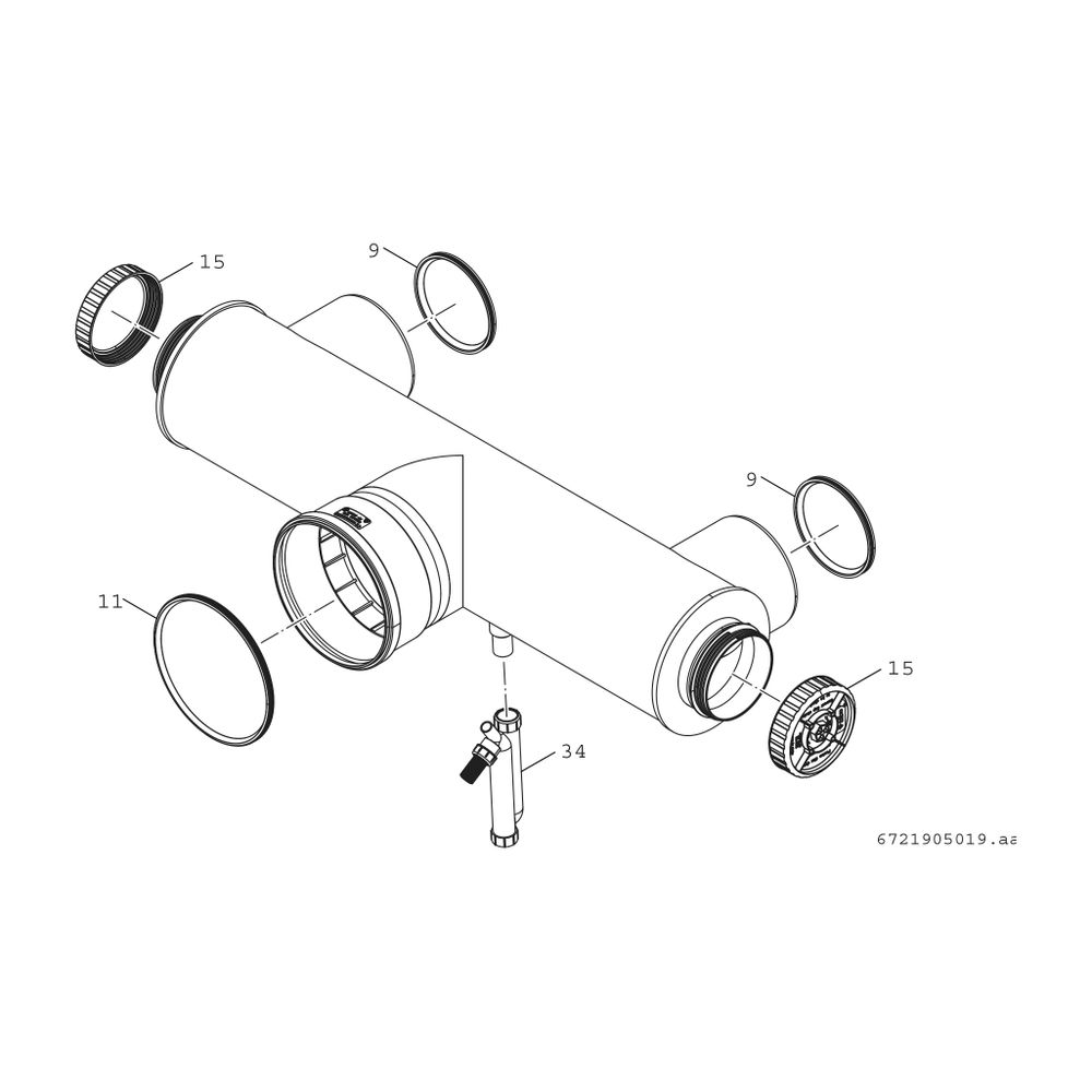 BOSCH Abgaszubehör Y2x160-200 TR Y-Stück DN160 auf DN200 für TR-Set... JUNKERS-7736701918 4062321370749 (Abb. 2)