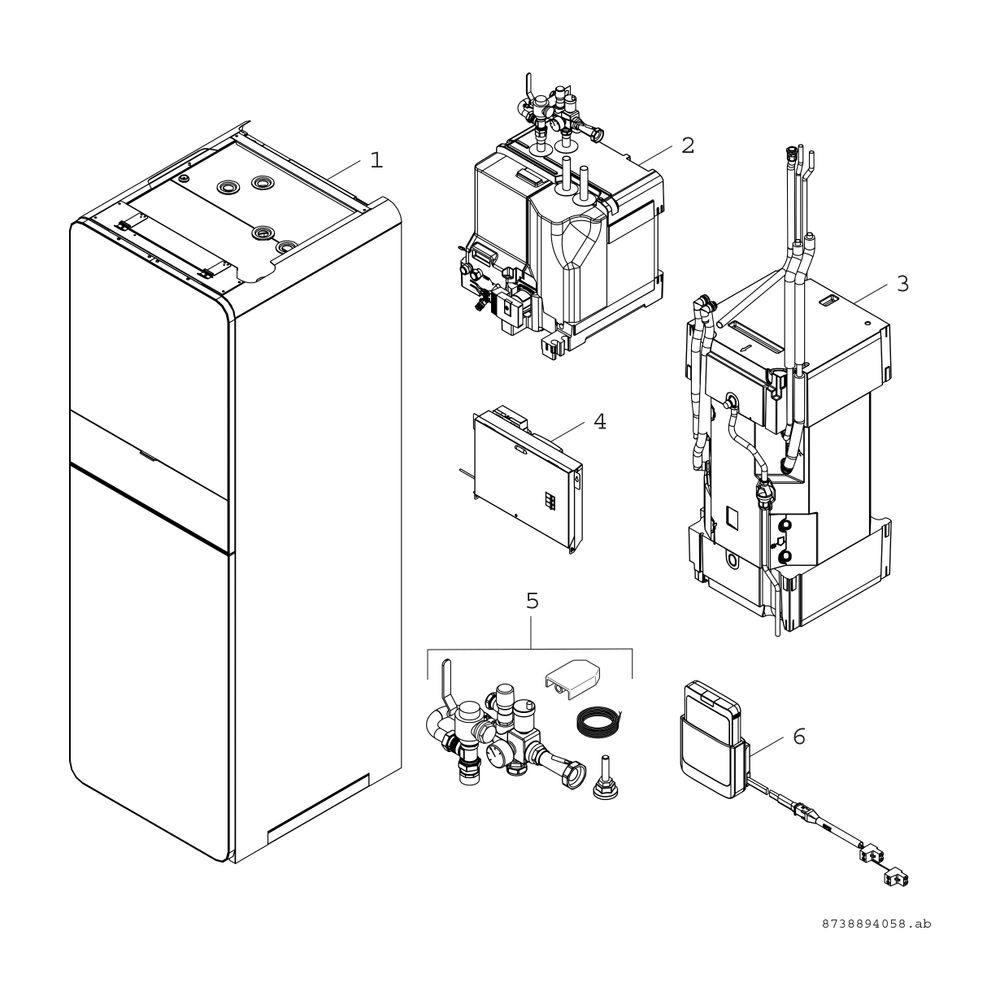 BOSCH Hydraulikeinheit AWM 9 Stücklistenkomponente Monobl.-Wärmepumpe... JUNKERS-8738209119 4057749333995 (Abb. 2)