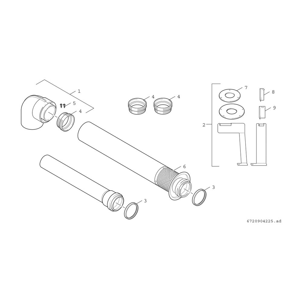 BOSCH Abgaszubehör AZ 209/2 Grundpaket für B32, d:80/110mm... JUNKERS-7719002613 4010009975816 (Abb. 2)