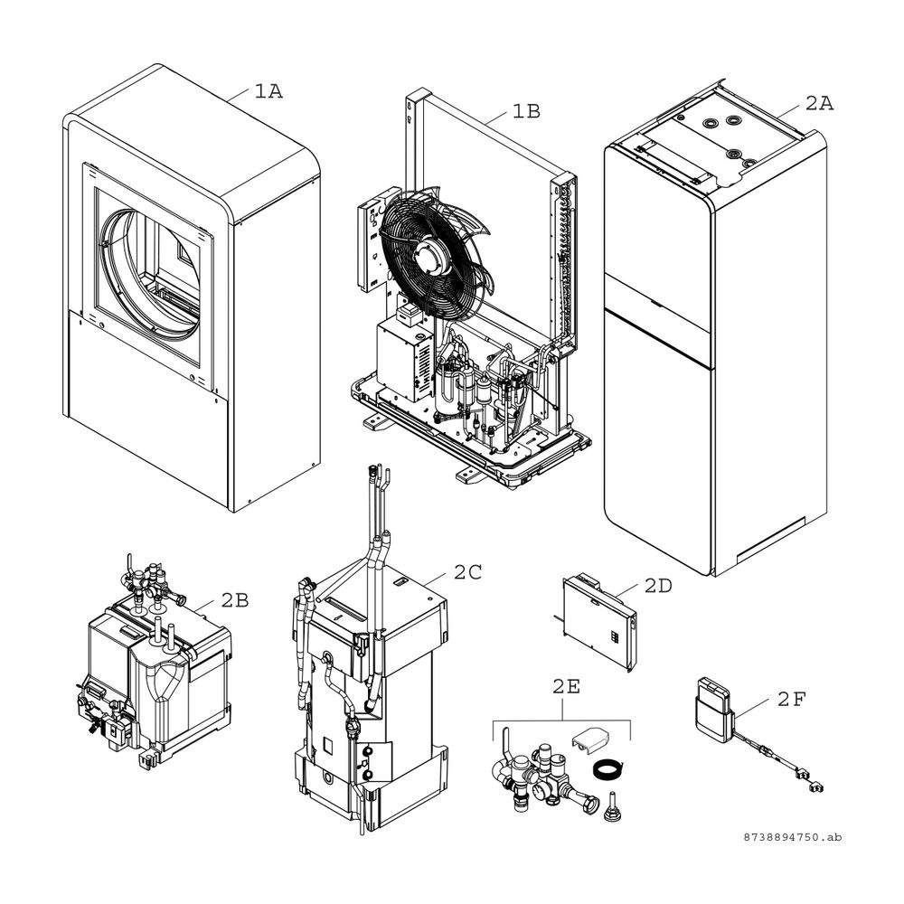 BOSCH Luft/Wasser-Wärmepumpe Compress CS7000i AW 17 IRM, innen, Kompaktmodul... JUNKERS-7739614341 4057749595997 (Abb. 2)