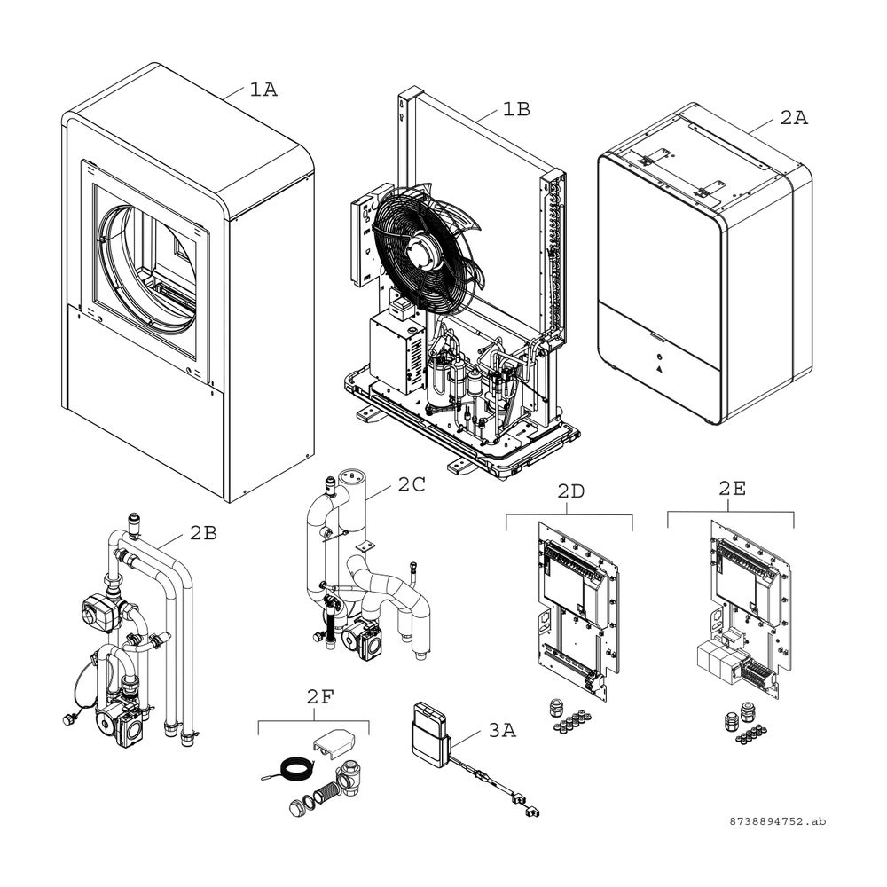 BOSCH Luft/Wasser-Wärmepumpe Compress CS7000i AW 7 IRE, innen, monovalent... JUNKERS-7739614351 4057749596093 (Abb. 2)