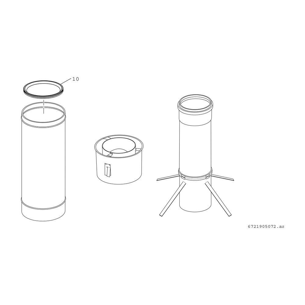 BOSCH Abgaszubehör AZB 1337 Mauerdurchführung, d:160 mm, L:0,5 m... JUNKERS-87090979 4047416772943 (Abb. 2)