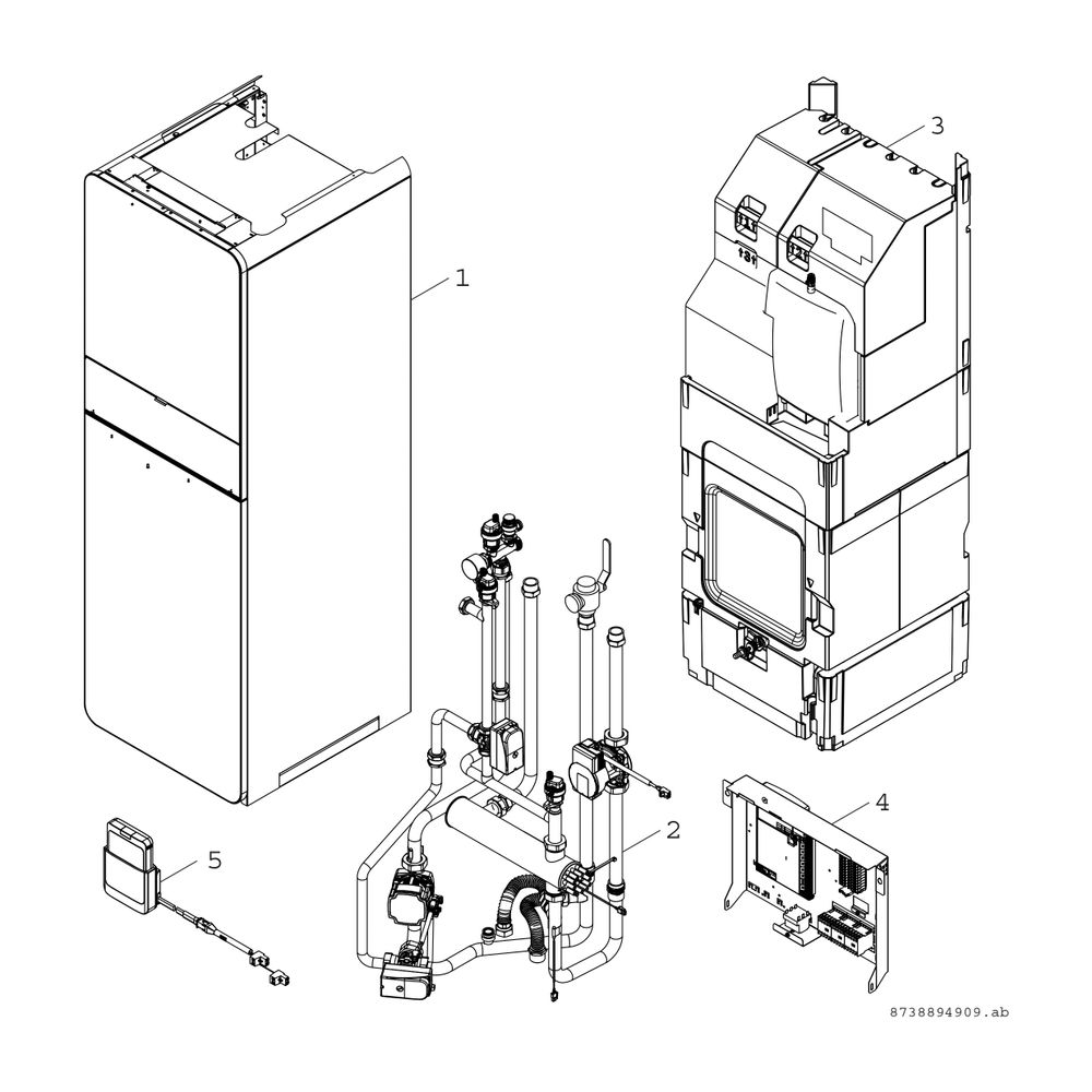 BOSCH Kompaktmodul AWMB 9 für Luft-WP Hydraulik, Regelung und Pufferspeicher... JUNKERS-8738210334 4057749855534 (Abb. 2)