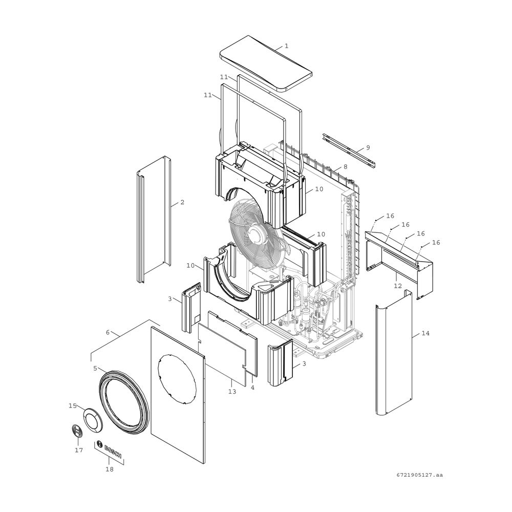 BOSCH Luftwärmepumpe CS7001i AW 13 OR-T Außeneinheit Monoblock-WP, 1680x1200x580... JUNKERS-7738601997 4062321295271 (Abb. 3)