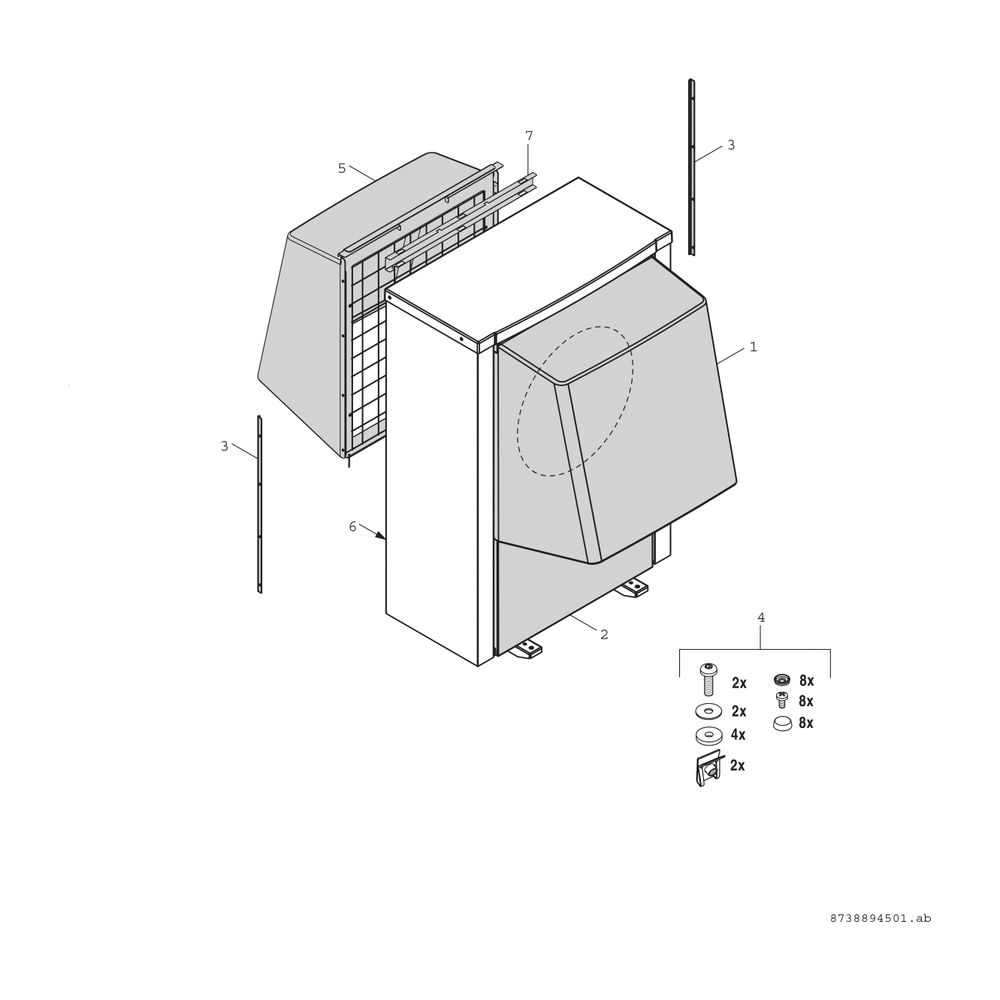 BOSCH Schallhaube für Luftwärmepumpen zur Schallreduzierung bis 17kW Ansaugung... JUNKERS-8733709042 4057749581204 (Abb. 3)