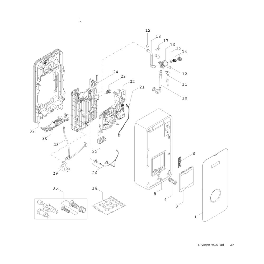 BOSCH Durchlauferhit. TR4001 21/24/27 EB 484x236x106, 27 kW, elektronischgeregelt... JUNKERS-7736506135 4062321375218 (Abb. 2)