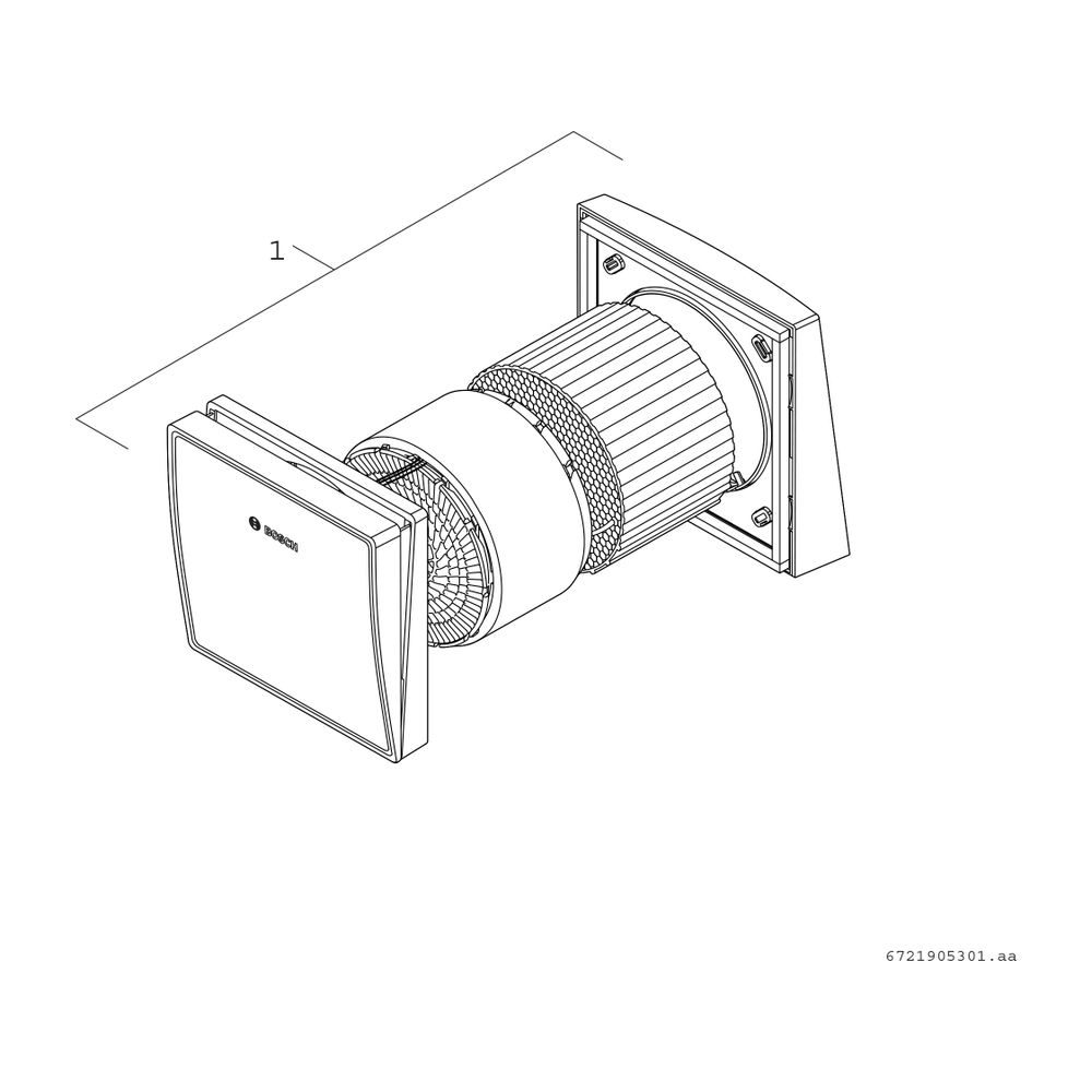 Junkers Bosch Dezentrale Lüftung V3000D 55 /K, Komplettset mit Montagerohr und Haub... JUNKERS-7738113829 4062321741624 (Abb. 2)