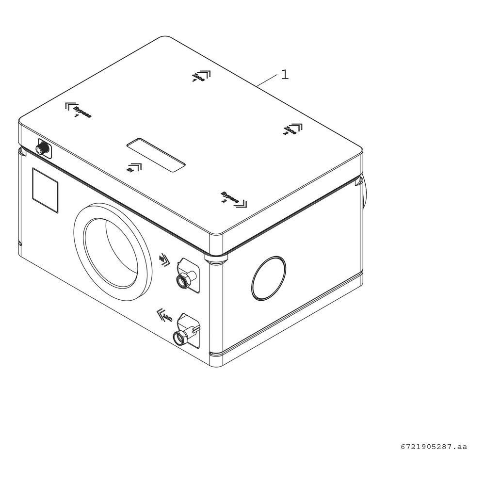 Bosch Nachheizregister Anschlüsse DN 160 für Wohnungslüftung VH 160-4 Z... JUNKERS-7738113694 4062321801908 (Abb. 2)