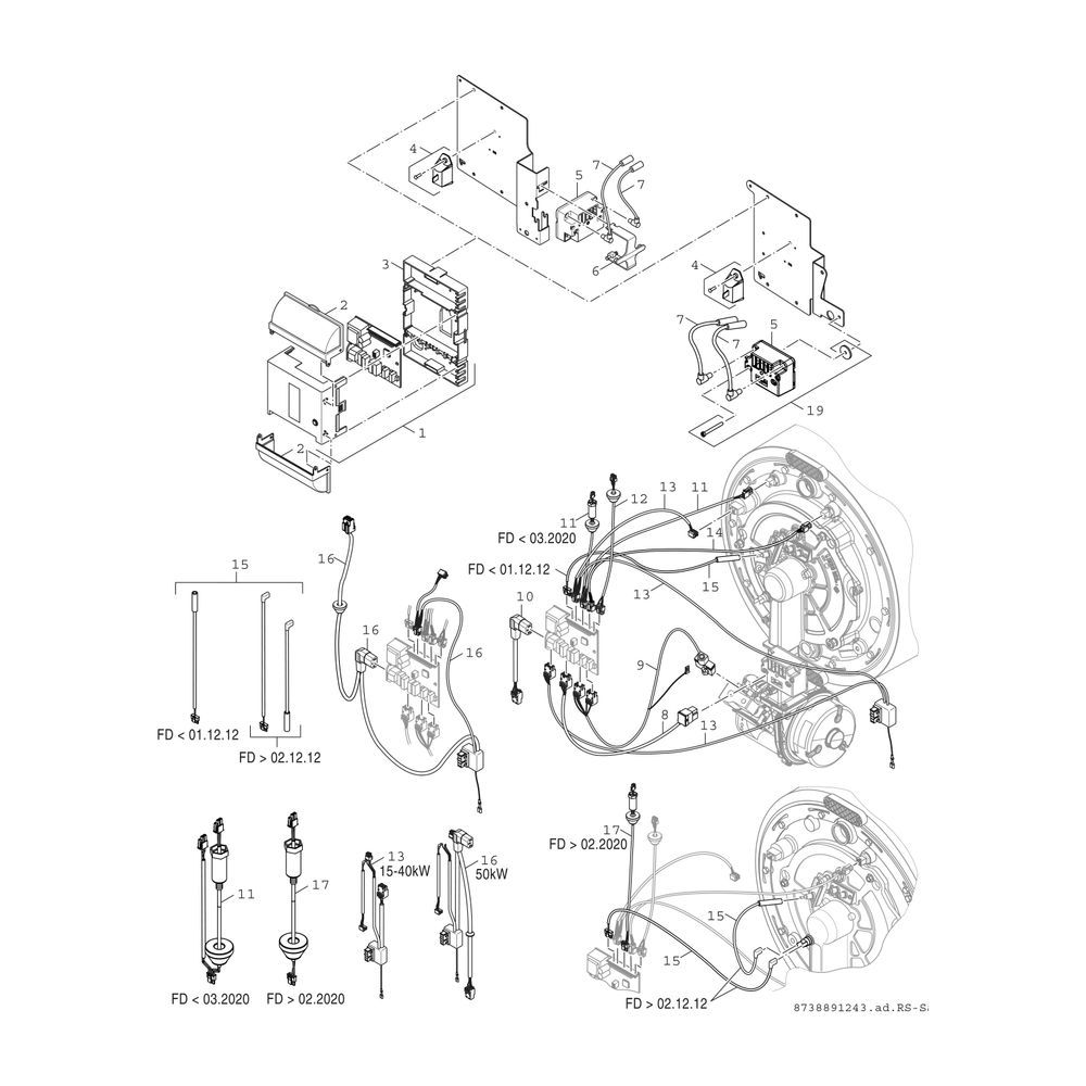 BOSCH Gas-Brennwertkessel, bodenstehend Condens GC7000F 30 23, 965x600x795, 30kW... JUNKERS-8738808145 4062321613792 (Abb. 9)