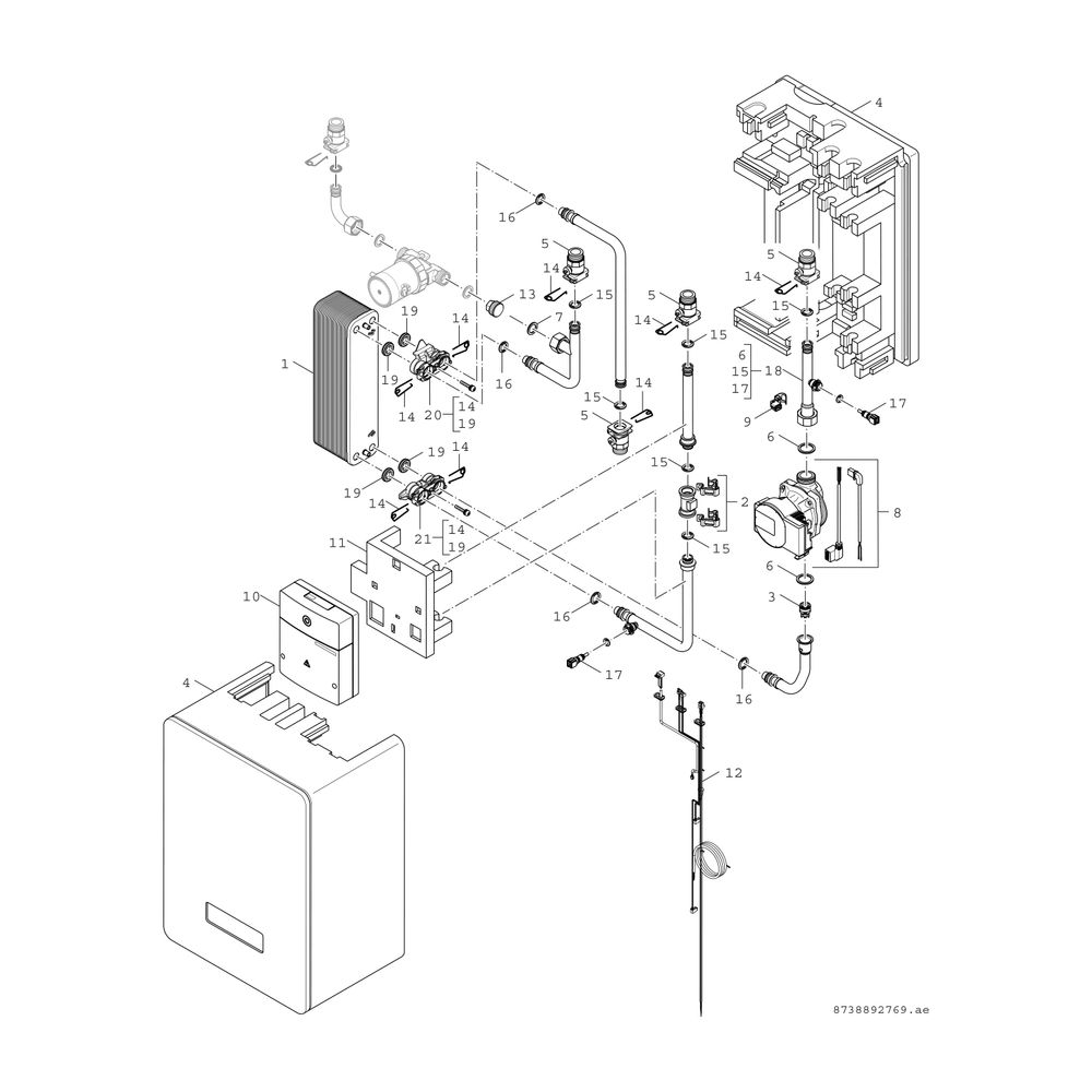 BOSCH Frischwasserstat. Flow Fresh FF 20 532x360x275, Zapfmenge: 22 l/min... JUNKERS-7735600331 4057749377753 (Abb. 3)