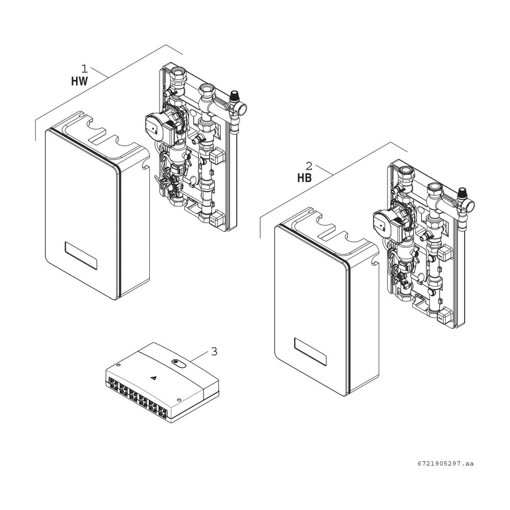 Junkers Bosch Hybrid Station HW-SetHYC25-1 zur Einbindung Luft/Wasser-Wärmepumpe... JUNKERS-8732965537 4062321852085 (Abb. 2)