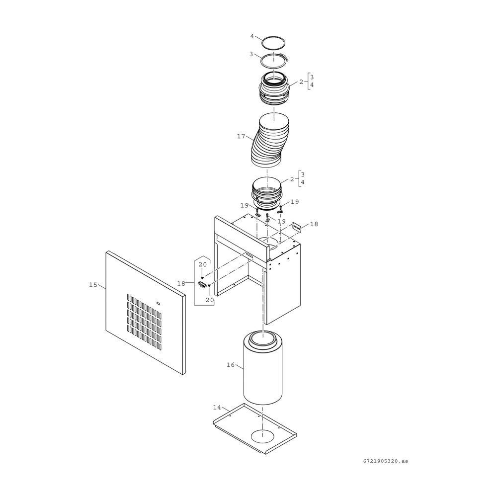 BOSCH Sonstiges Zubehör für Gas-Kessel Luftfilter Set zu GC7000F 75-300 kW... JUNKERS-7736602654 4057749554338 (Abb. 2)