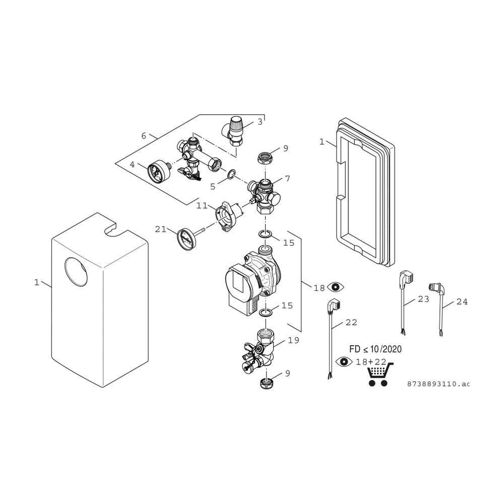 BOSCH Zubehör Solartechnik AGS 10E-2 Einstrang-Solarstation bis 10Kollektoren... JUNKERS-7735600347 4057749412669 (Abb. 3)