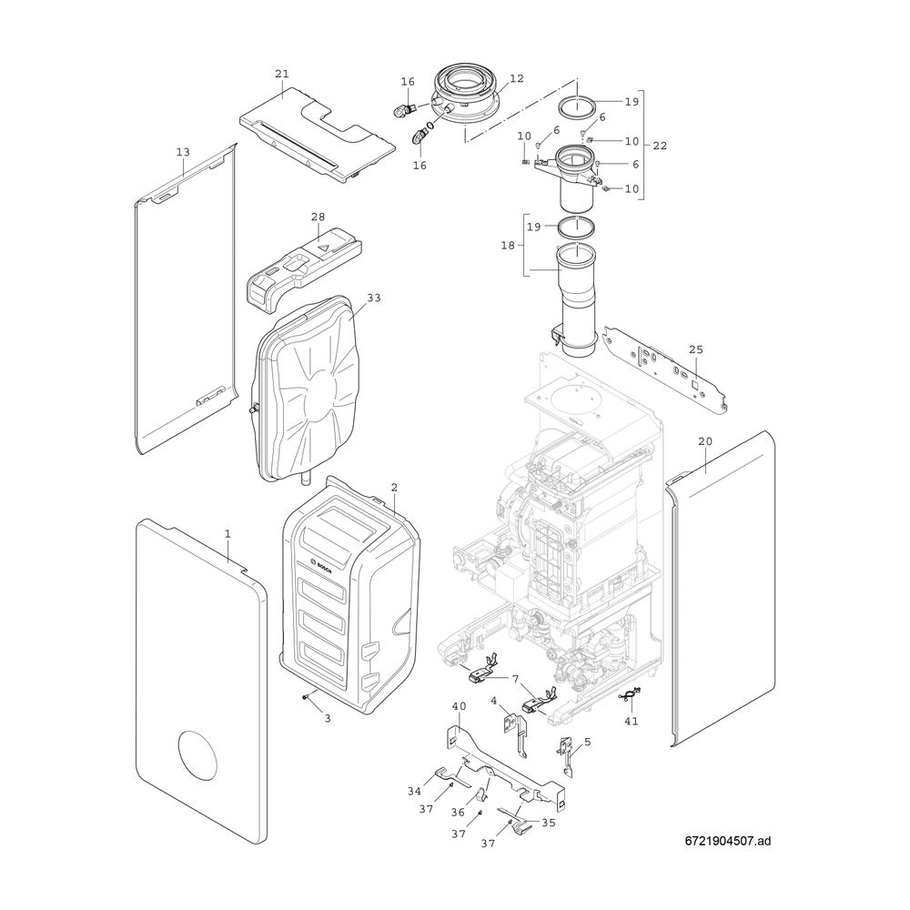 BOSCH Gas-Brennwertgerät, wandhängend Condens GC9800iW 30 H 23, 840x440x365... JUNKERS-7738101029 4062321487164 (Abb. 3)