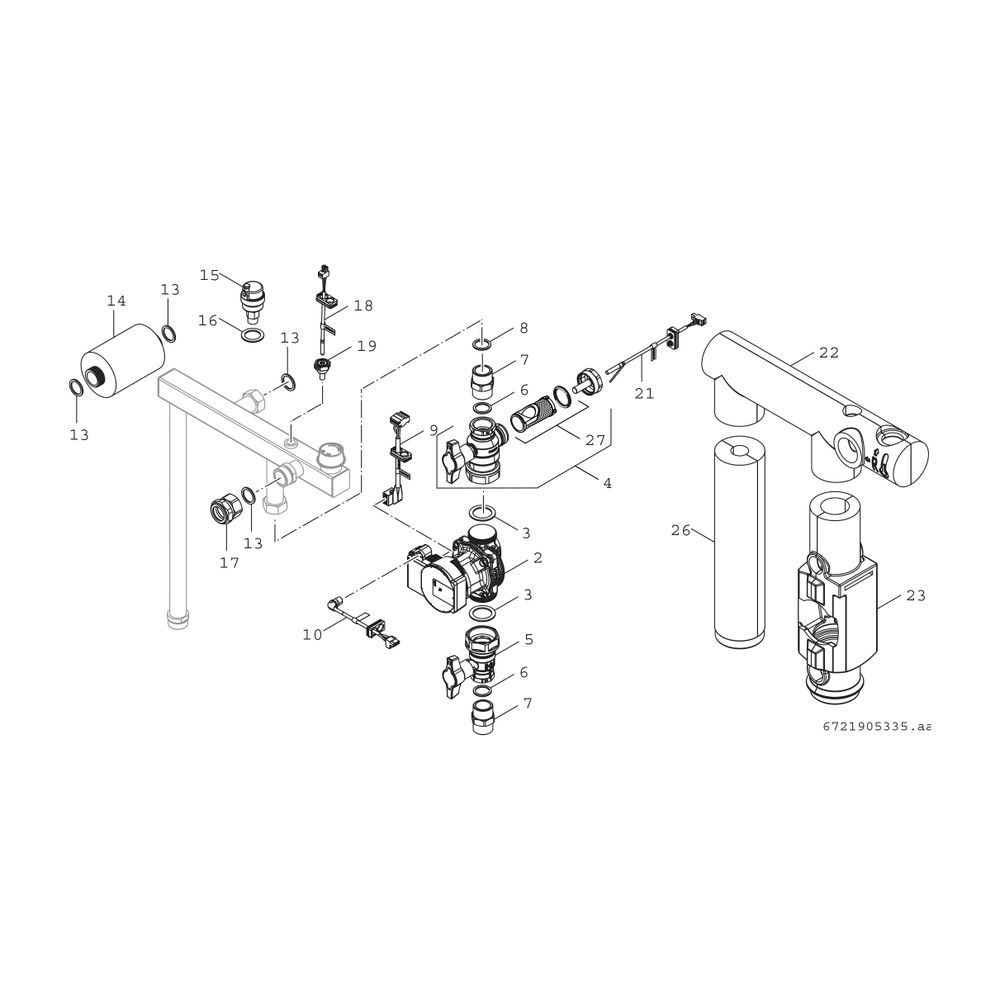 Junkers Bosch Hybrid-Komponente HF-SetHYC40 Kessel Hybrid Anschlussset... JUNKERS-8732962828 4062321879327 (Abb. 3)