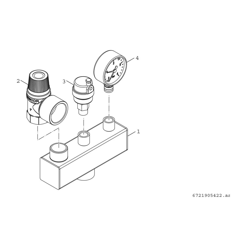 BOSCH Installationszubehör Nr. 1609 Sicherheitsgruppe für KBR 160...280-3... JUNKERS-7747003387 4047416761374 (Abb. 2)