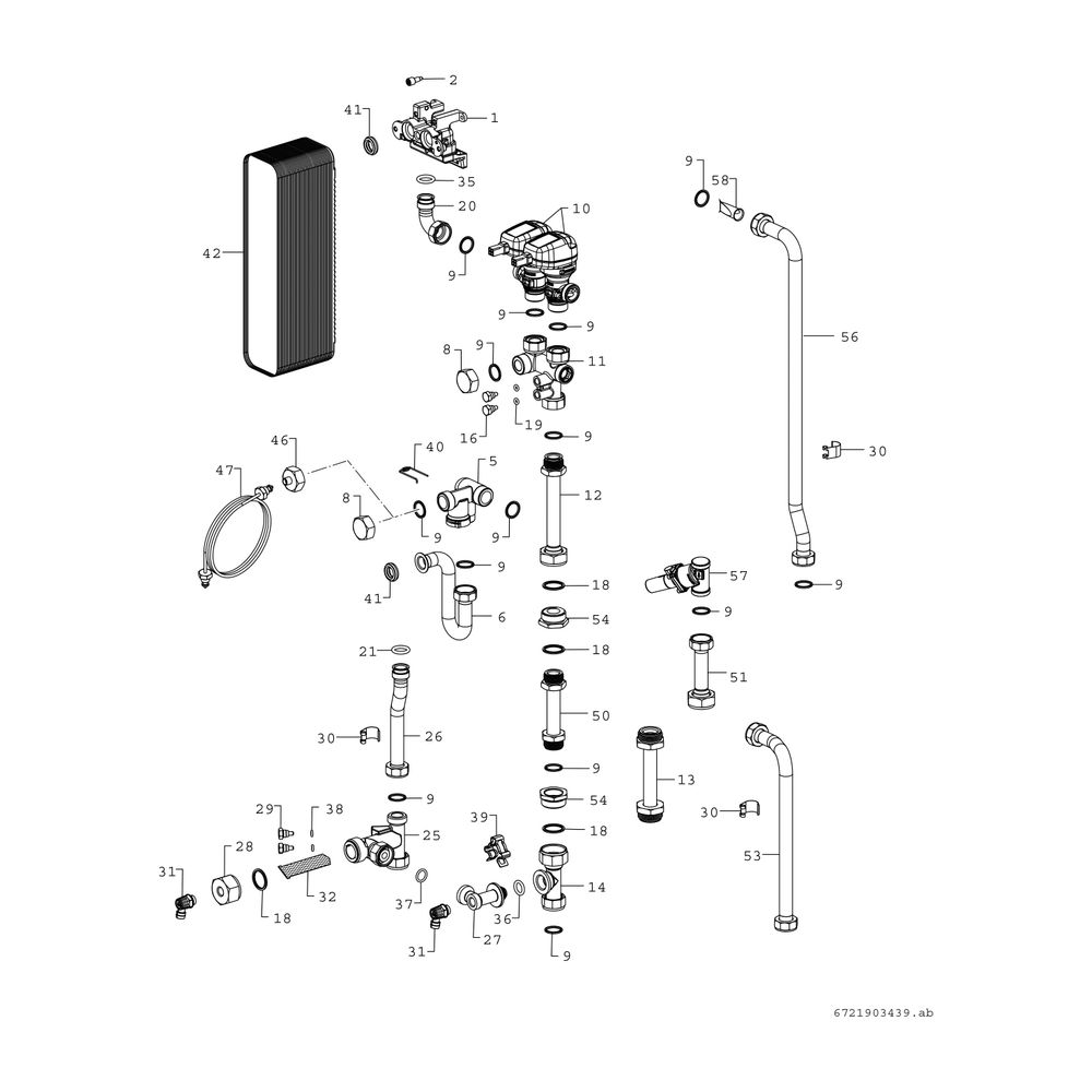 BOSCH Wohnungsstat. FLOW8000 F8001 50 MS gemischt, Aufputz, Edelstahl, 50 kW... JUNKERS-7735600579 4062321162566 (Abb. 5)