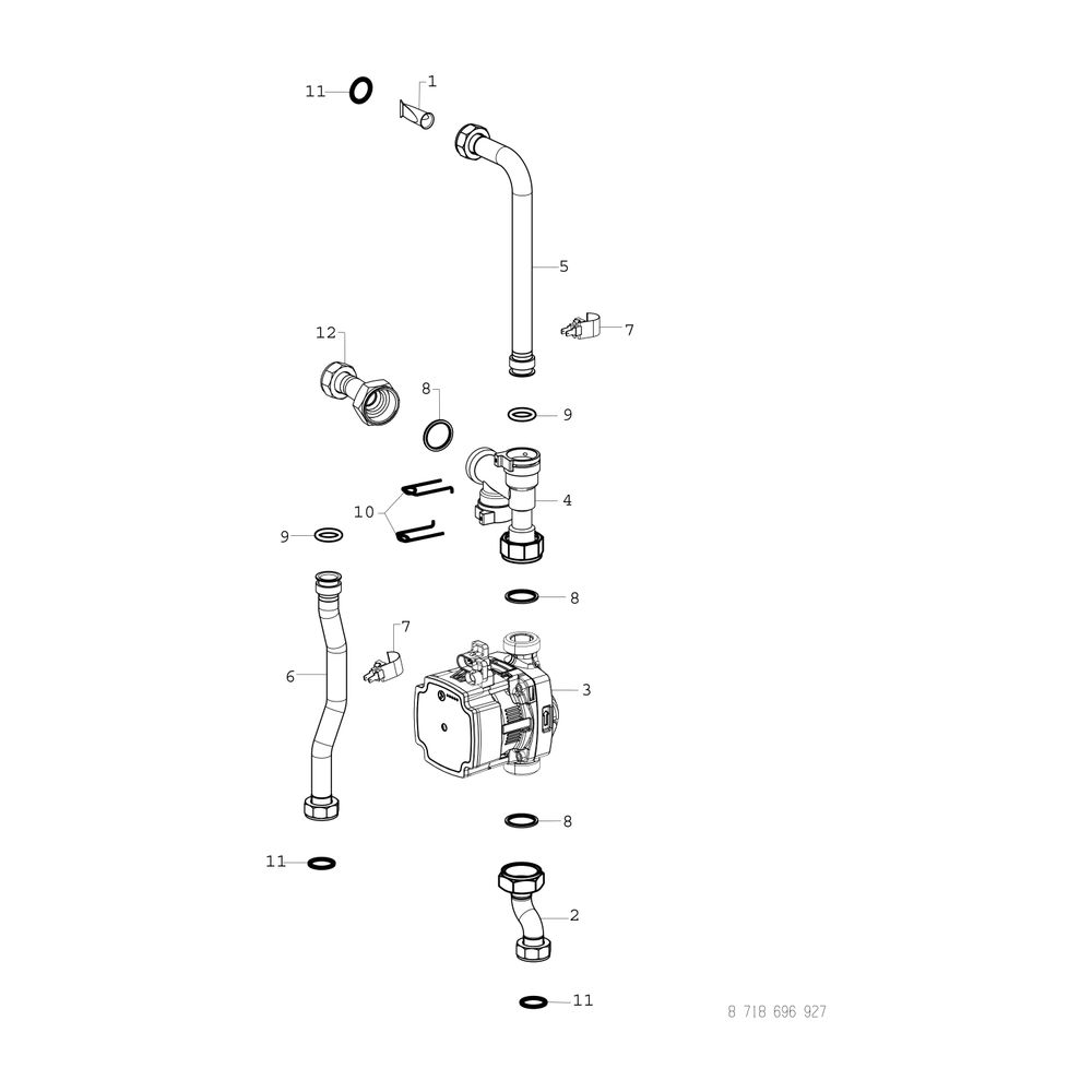 BOSCH Wohnungsstat. FLOW8000 F8001 50 MS gemischt, Aufputz, Edelstahl, 50 kW... JUNKERS-7735600579 4062321162566 (Abb. 6)