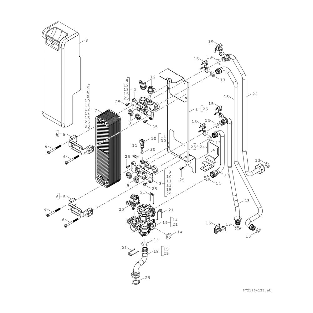 BOSCH Gas-Brennwertgerät, Kompaktmodul Condens 5300i WMA GC5300i WMA 24/100S 23... JUNKERS-7738100985 4062321356521 (Abb. 6)