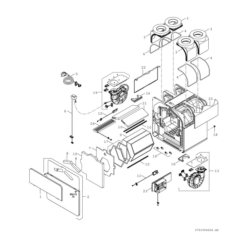 BOSCH Wohnungslüftungsgerät V5001 C 260 840x785x595, 260m3/h... JUNKERS-7738113400 4062321447281 (Abb. 3)