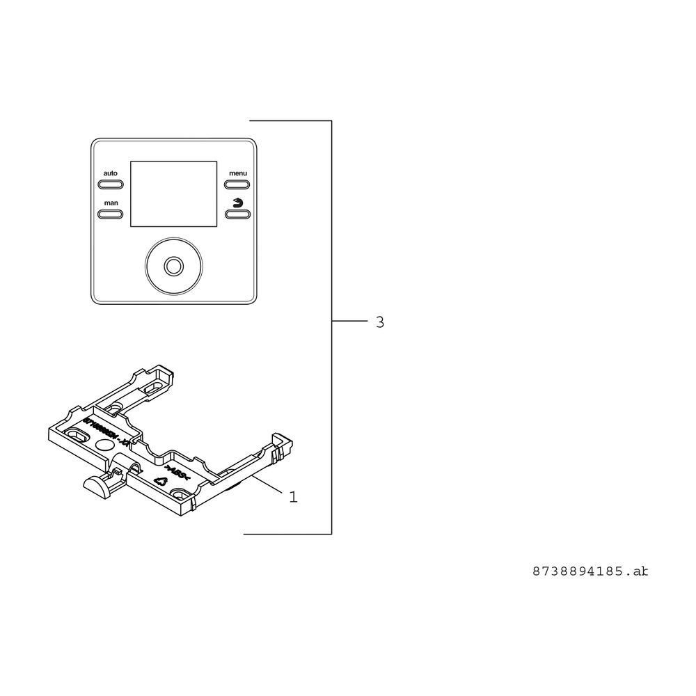 BOSCH Raumtemperaturregler CR 100 RF Funkregler (Bedieneinheit)... JUNKERS-7738112305 4057749595652 (Abb. 2)