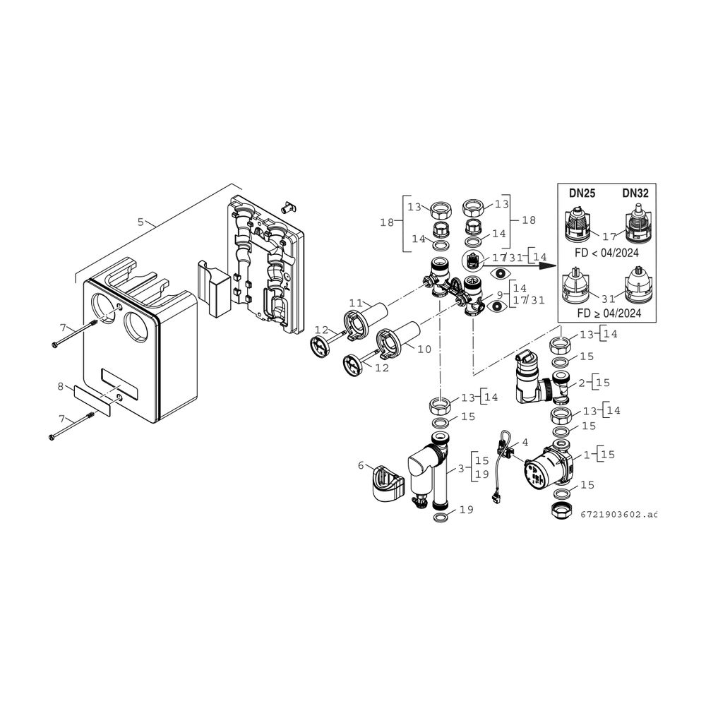 BOSCH Installationszubehör HS 25/6 MSL Heizkreisset m. Abscheidern,364x290x190... JUNKERS-7736604097 4062321172954 (Abb. 2)