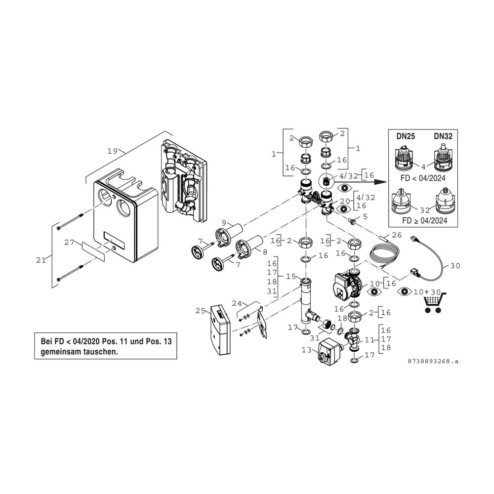 BOSCH Installationszub. HSM 15/4 MM 100 Heizkreisset mit Mischer DN15, mit MM100... JUNKERS-7736601153 4054925863666 (Abb. 2)