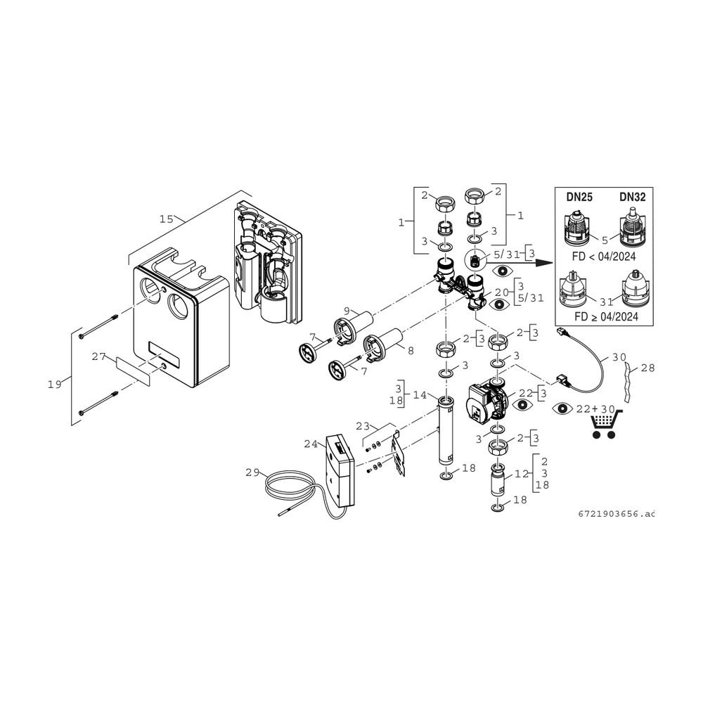 BOSCH Installationszubehör HS 25/6 MM100 Heizkreisset ohne Mischer, mit MM 100... JUNKERS-7736601151 4054925863642 (Abb. 2)