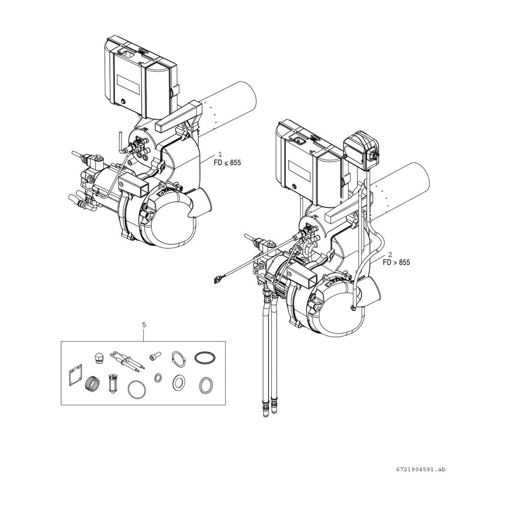 BOSCH Öl-Brennwertkessel, bodenstehend Olio Condens OC7000F 35, 914x600x1048... JUNKERS-7736602454 4057749413499 (Abb. 7)