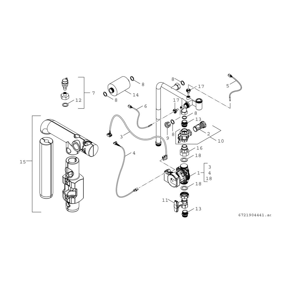 Junkers Bosch Hybrid-Komponente HF-SetHYC25-2 Kessel Hybrid Anschlussset... JUNKERS-8732965485 4062321852078 (Abb. 3)