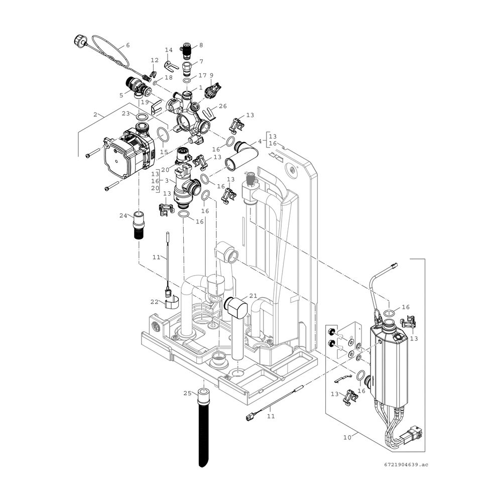 Junkers Bosch Luft/Wasser-Wärmepumpe Compress CS6800iAW 12 E Inneneinheit wandhänge... JUNKERS-8738212420 4062321641269 (Abb. 4)