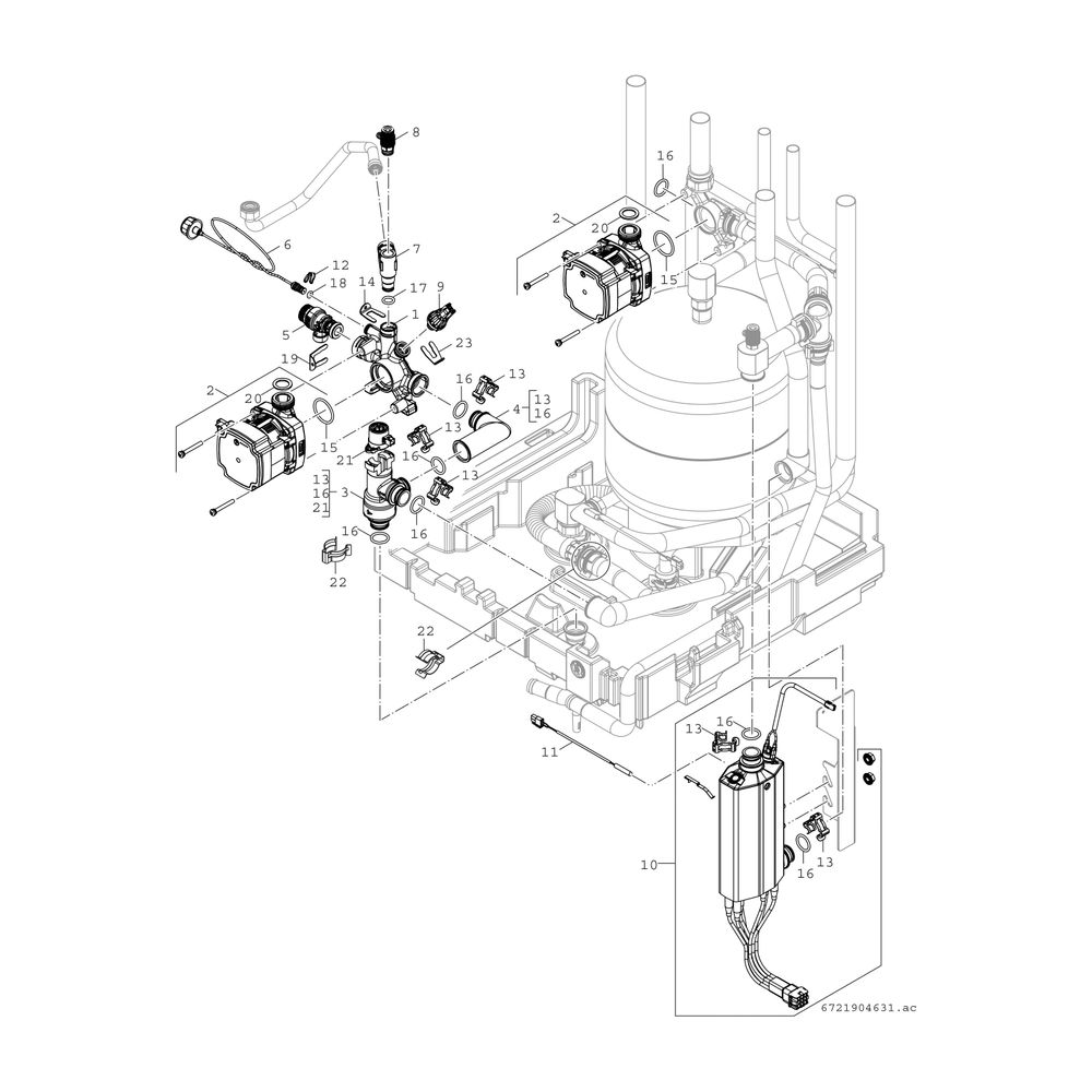 Junkers Bosch Luft/Wasser-Wärmepumpe Compress CS6800iAW 12 M, Inneneinheit mit Spei... JUNKERS-8738212416 4062321641078 (Abb. 4)