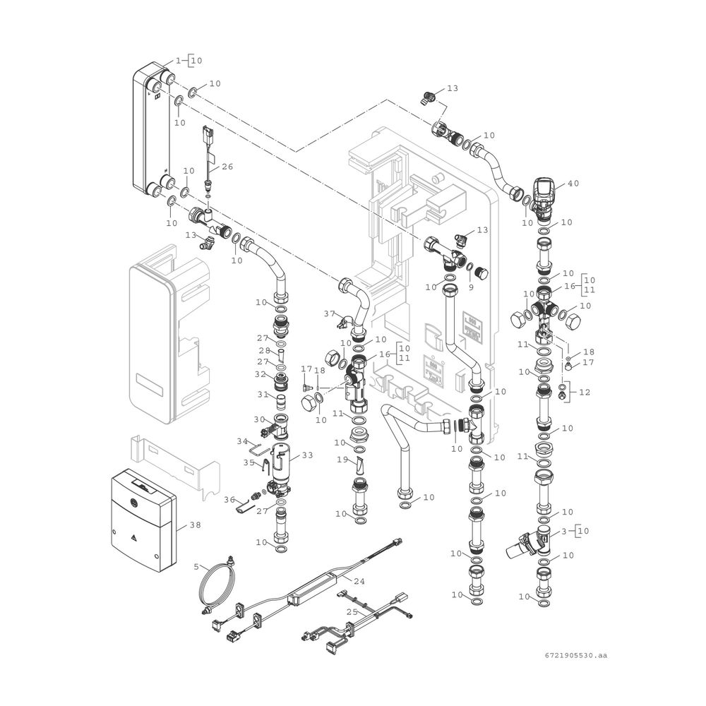 BOSCH Trinkwassermodul FLOW7002 45 S FWM 666x365x145mm elektronisch geregelt, 45kW... JUNKERS-7735600747 4062321990244 (Abb. 3)
