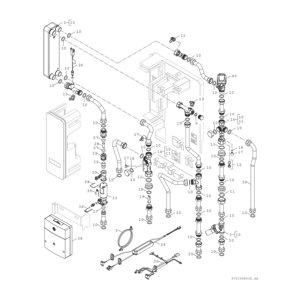 Junkers Bosch Wohnungsstation FLOW7002 45 HPS 45kW nachgeschaltete Wassererwärmung... JUNKERS-7735600755 4062321990329 (Abb. 3)
