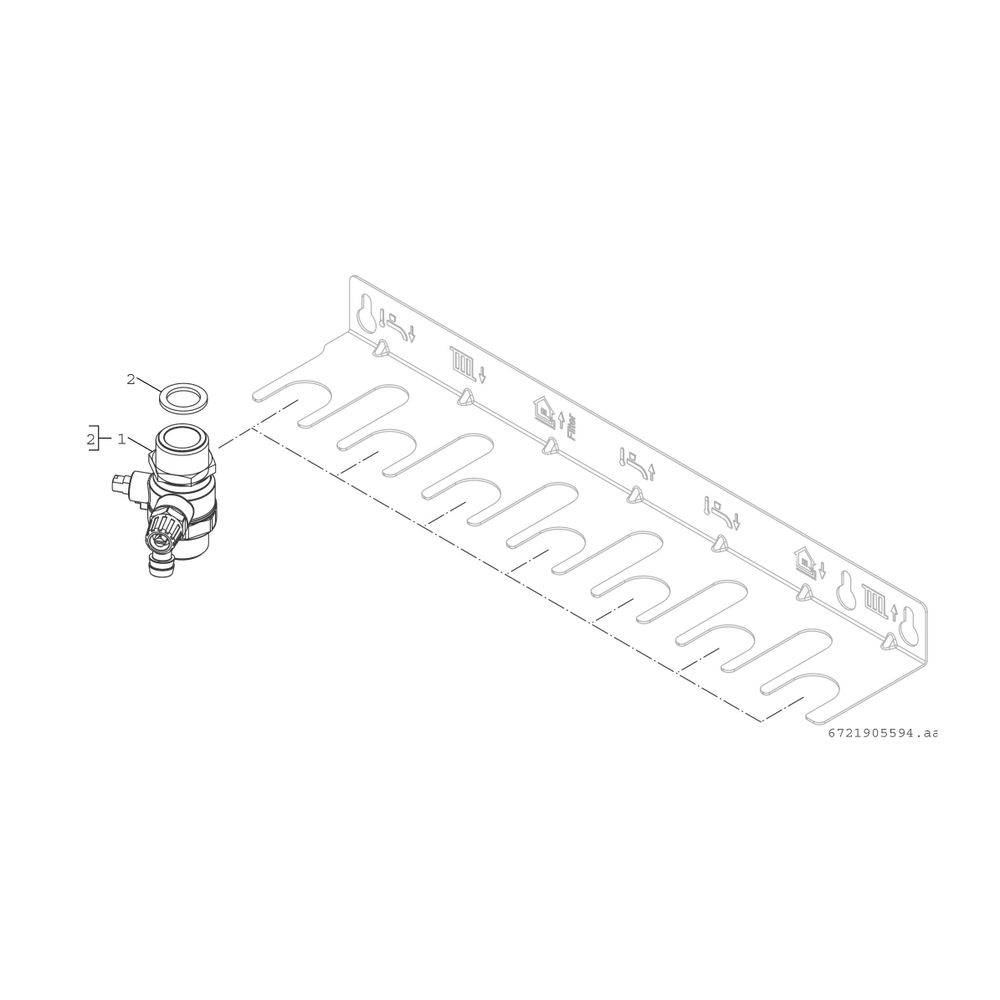 BOSCH Montageplatte Modul HPS für Wohnungsstationen... JUNKERS-7735600792 4062321999315 (Abb. 2)