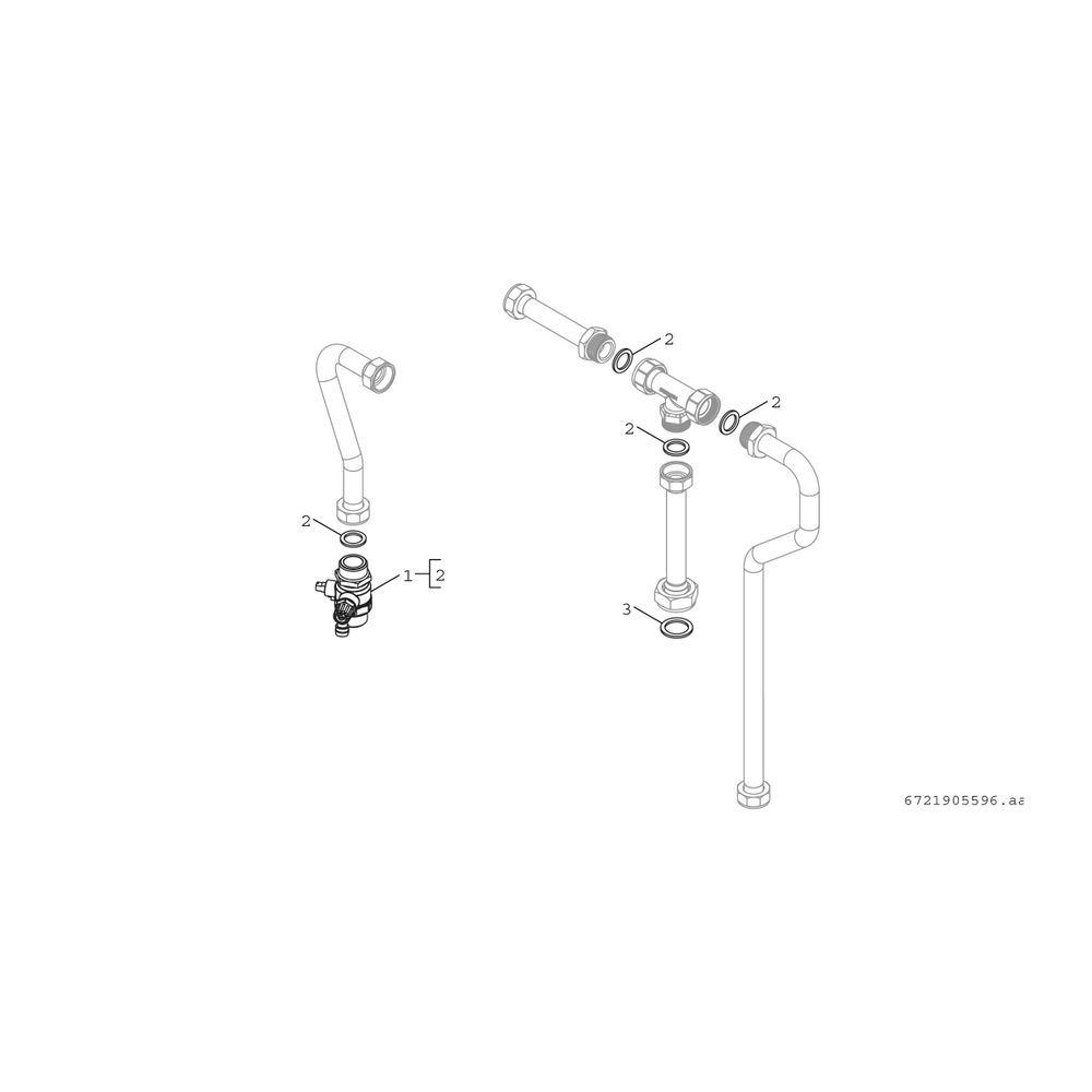 BOSCH Hochtemperaturabgang für F7002 MS für Wohnungsstationen... JUNKERS-7735600797 4062321993573 (Abb. 2)
