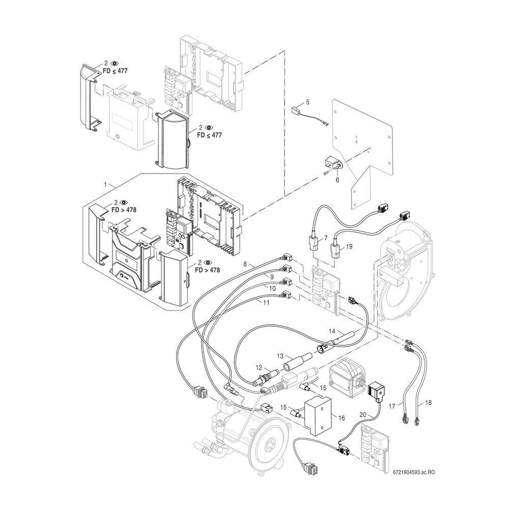 BOSCH Öl-Brennwertkessel bodenstehend Olio Condens OC7000F, 22kW, 914x600x804mm... JUNKERS-7736602452 4057749413475 (Abb. 13)