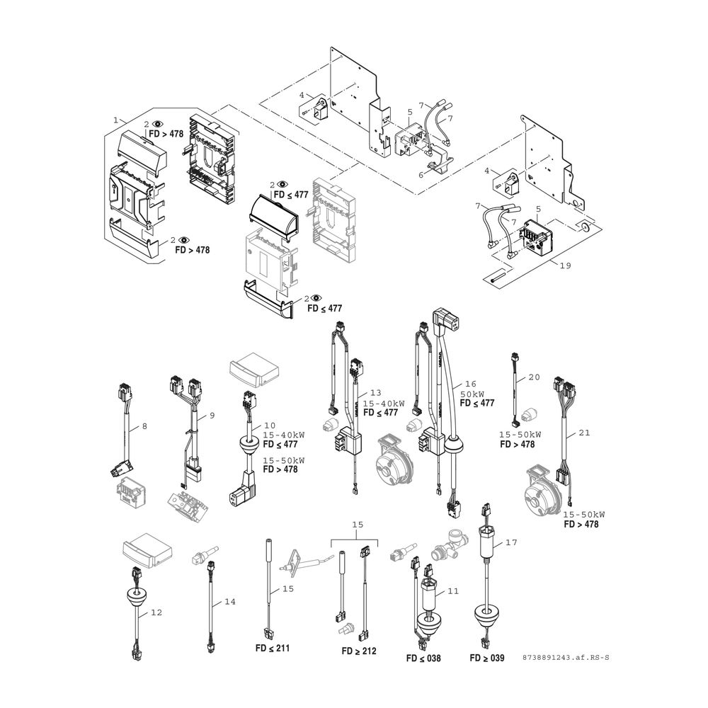 BOSCH Gas-Brennwertkessel, bodenstehend Condens GC7000F 22 23, 965x600x630, 22kW... JUNKERS-8738808144 4062321613785 (Abb. 12)