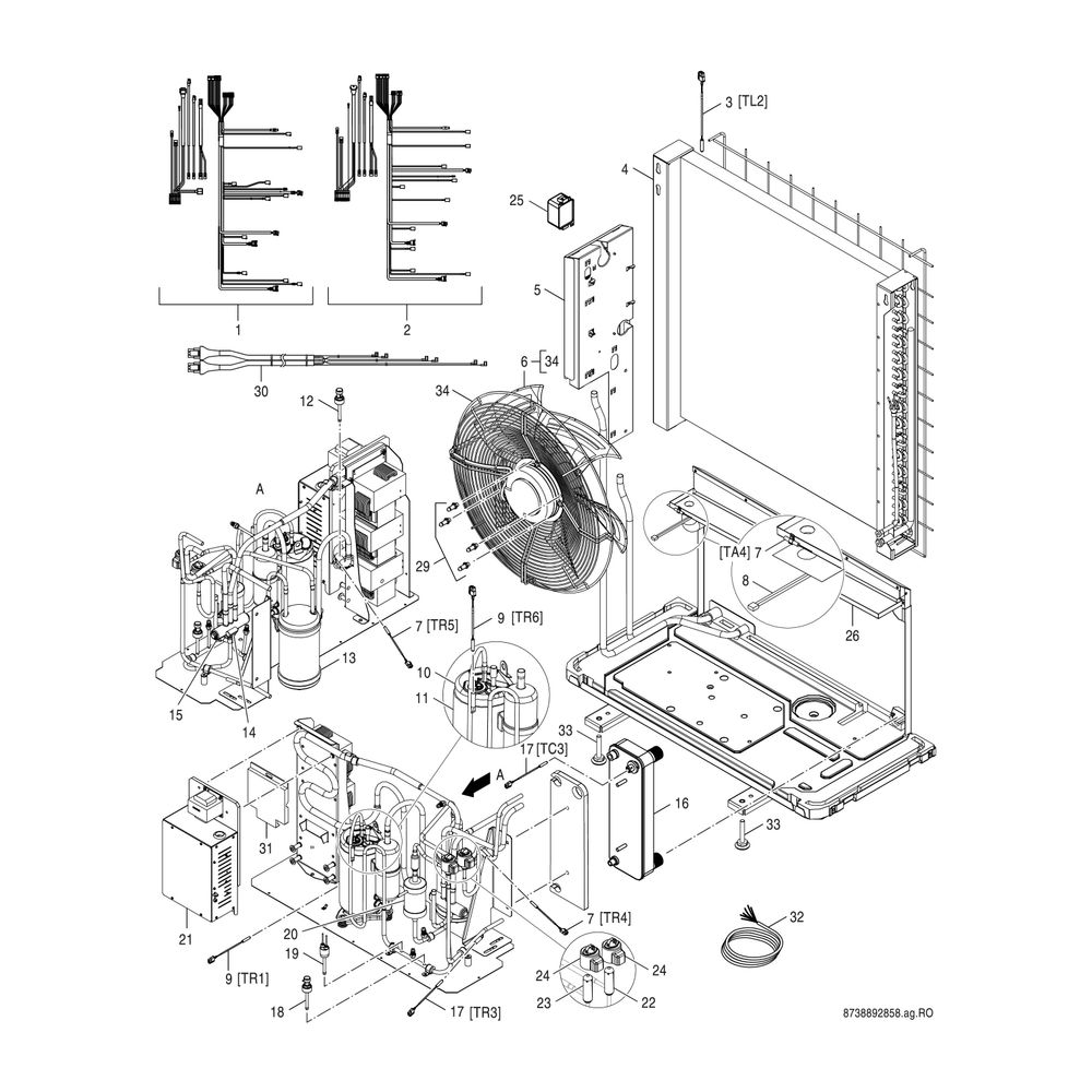BOSCH Luftwärmepumpe Compress CS7001i AW 9 ORS, R410A, Monoblock-Außeneinheit, 1370... JUNKERS-8738210257 4057749798831 (Abb. 5)