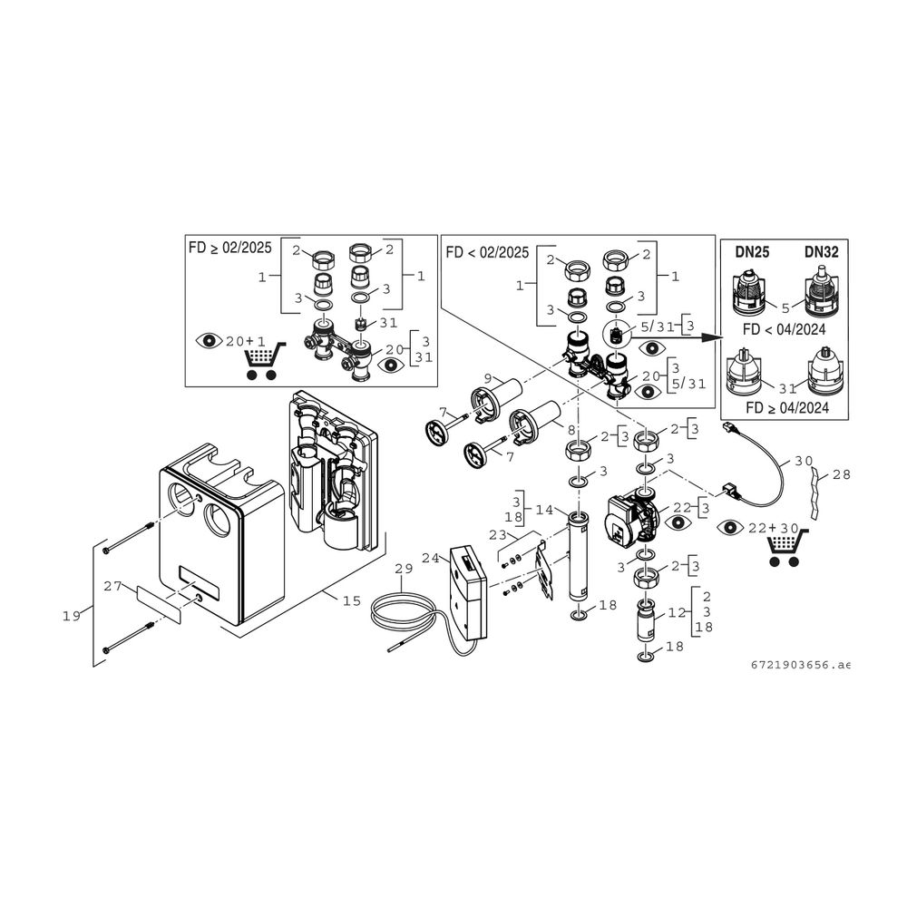 BOSCH Installationszub. HS 32/7.5 MM 100 Heizkreisset ohne Mischer, mit MM 100... JUNKERS-7736601152 4054925863659 (Abb. 3)