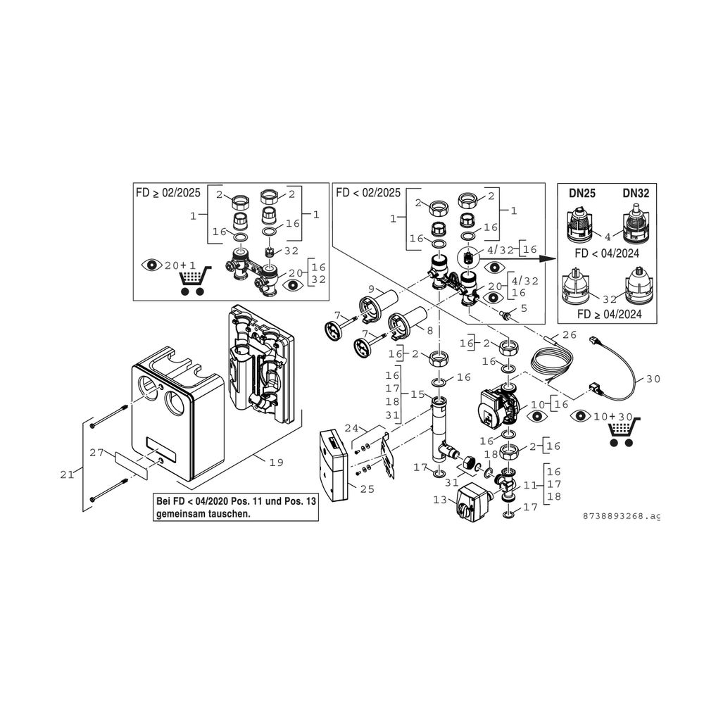BOSCH Installationszub. HSM 20/6 MM 100 Heizkreisset mit Mischer DN20, mit MM100... JUNKERS-7736601154 4054925863673 (Abb. 3)