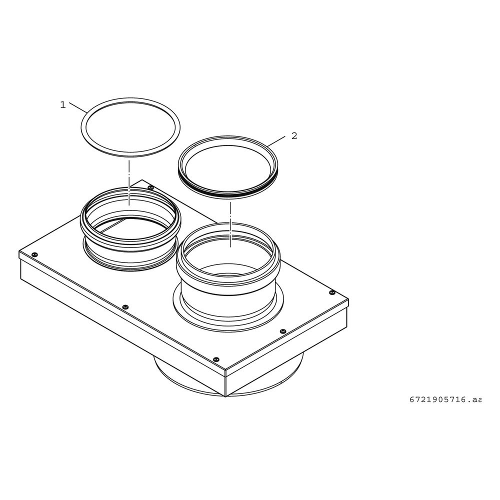 Bosch Adapter FC-110/185-110/110 von DN 110/160 auf 2x DN 110 parallel... JUNKERS-7736701921 4062321370770 (Abb. 2)