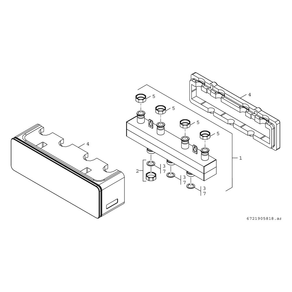 Bosch Installationszubehör Heizkreis V 2/25/25 Heizkreisverteiler für 2 Heizkreise,... JUNKERS-8718599377 4054925726503 (Abb. 3)