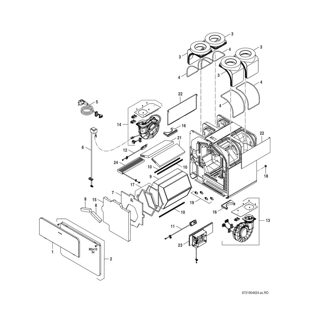 BOSCH Wohnungslüftungsgerät V5001 C 450 840x785x595, 450m3/h... JUNKERS-7738113401 4062321447298 (Abb. 7)